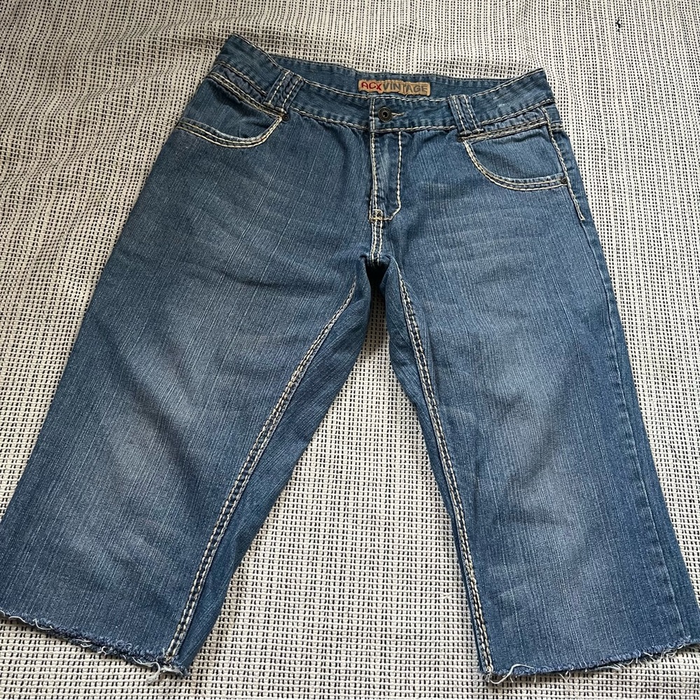 ACX Vintage Mens Medium Wash Denim Jeans Jorts Size 36